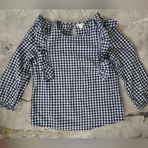 J. Crew ( Crewcuts) Navy and White Checkered Kids Blouse